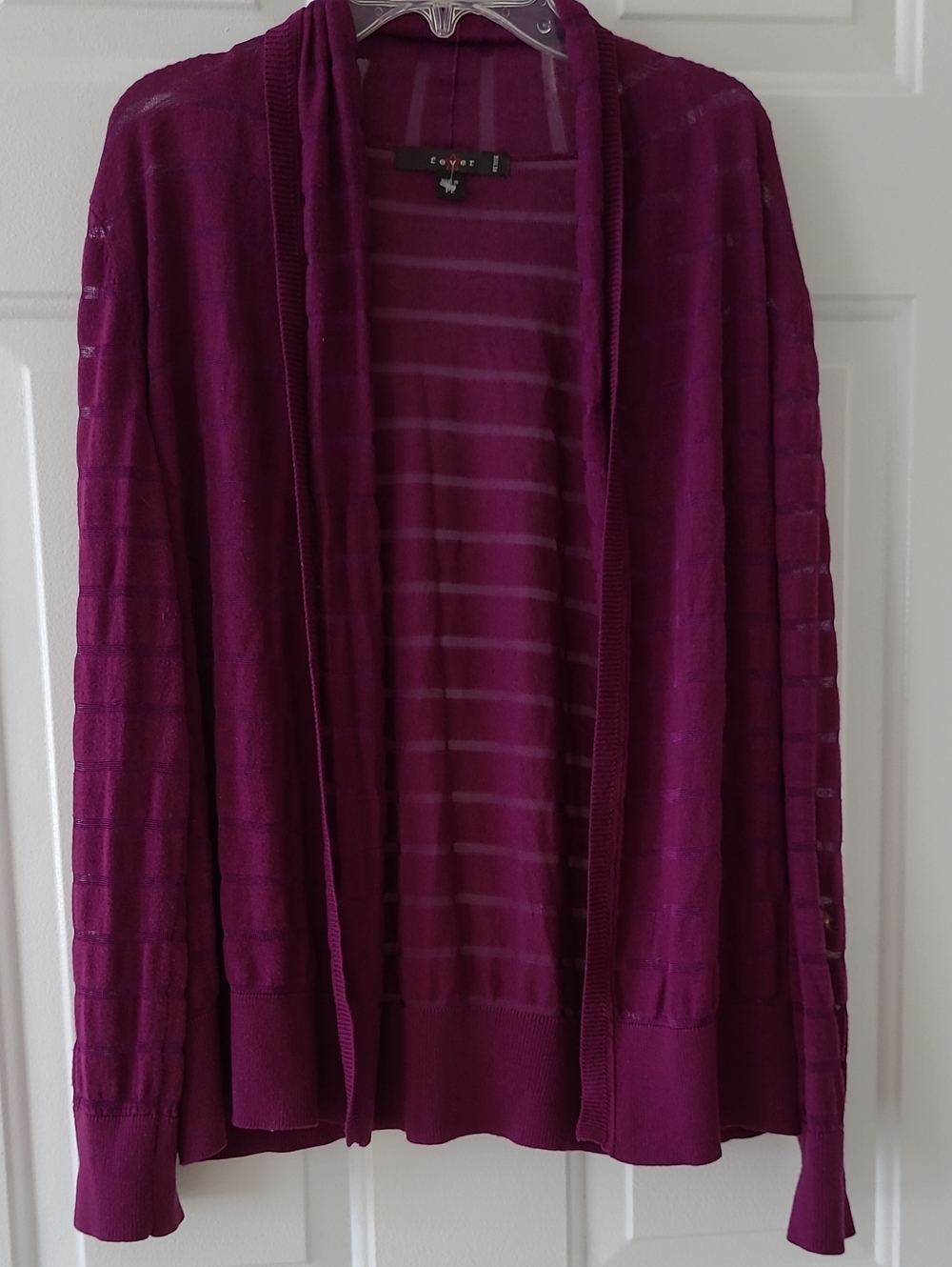 Fever Eggplant Open-Front Women's Cardigan